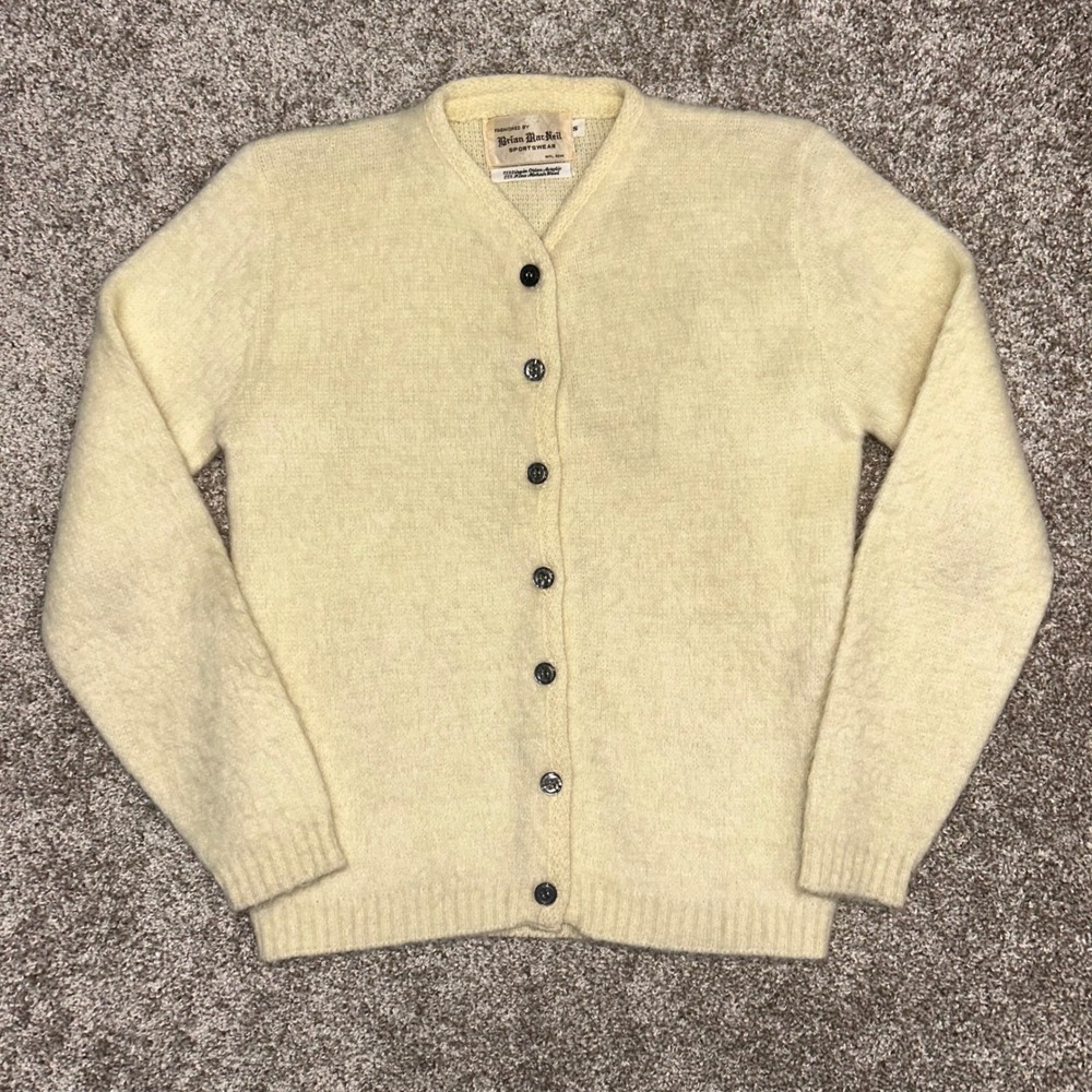 Vintage Brian MacNeil‎ Women Cardigan Sweater Size Small Mohair Wool Acrylic